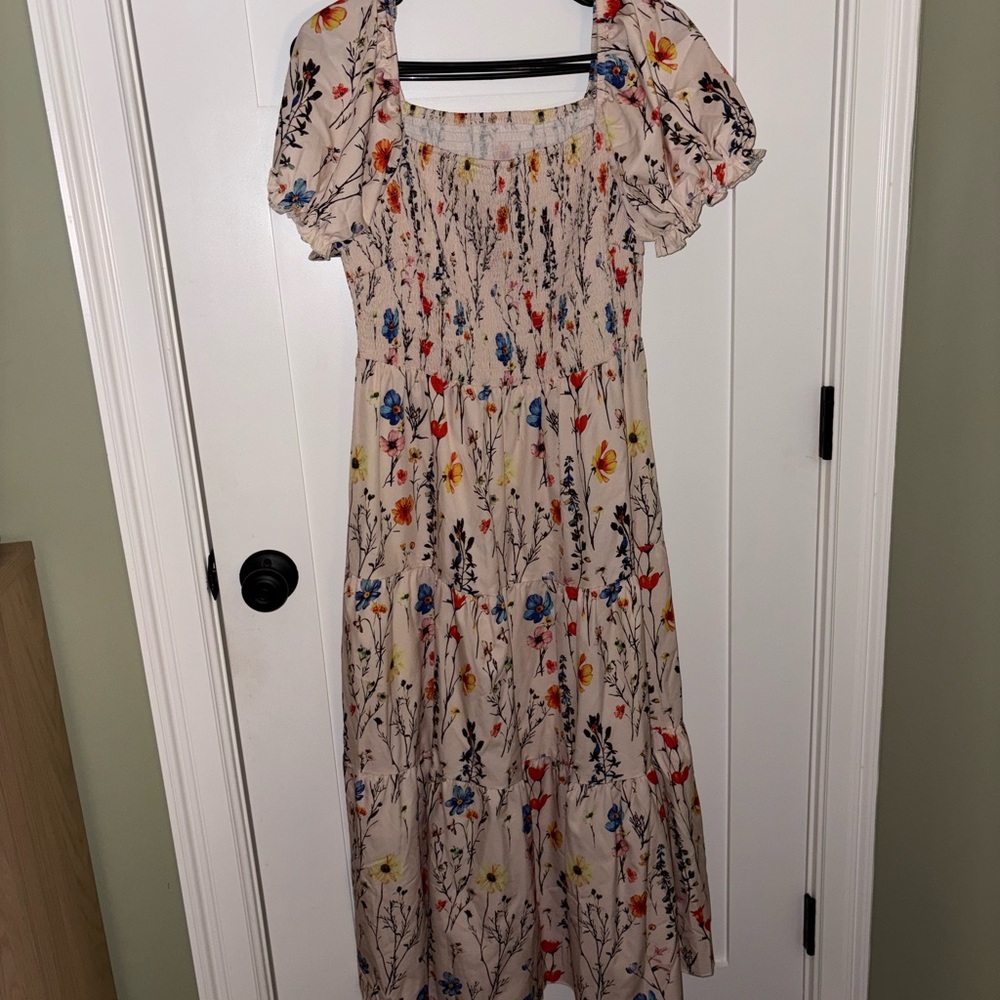 SHEIN Multicolor Floral Midi Dress